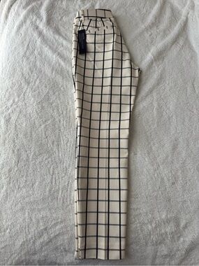 Banana Republic Cream Windowpane Slim Ankle SLOAN Pants
